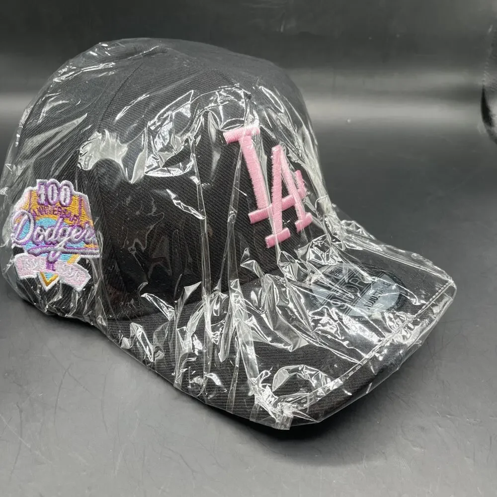 Black Los Angeles Dodgers 9FORTY Snapback Baseball Hat LA 100th Annivers NEW ERA